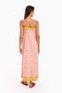Long Sleeveless printed dress with thin adjustable straps and pockets